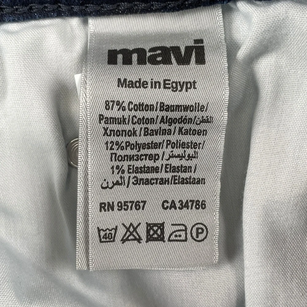 Mavi Jeans Mens 34/30 Blue Marcus Slim Straight Leg Stretch Denim Pants
